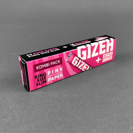 Gizeh PINK King Size Slim + Active Tips